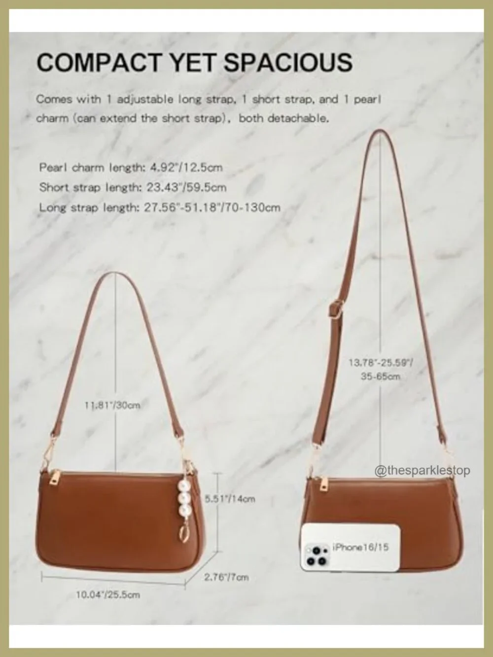 Vegan Leather Hobo Crossbody Bag with 3 Straps
